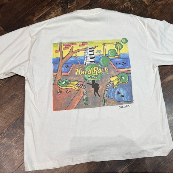 Men’s Vintage Hard Rock Cafe 90’s Heavy Tee Madrid Tshirt Size Large - Picture 1 of 4